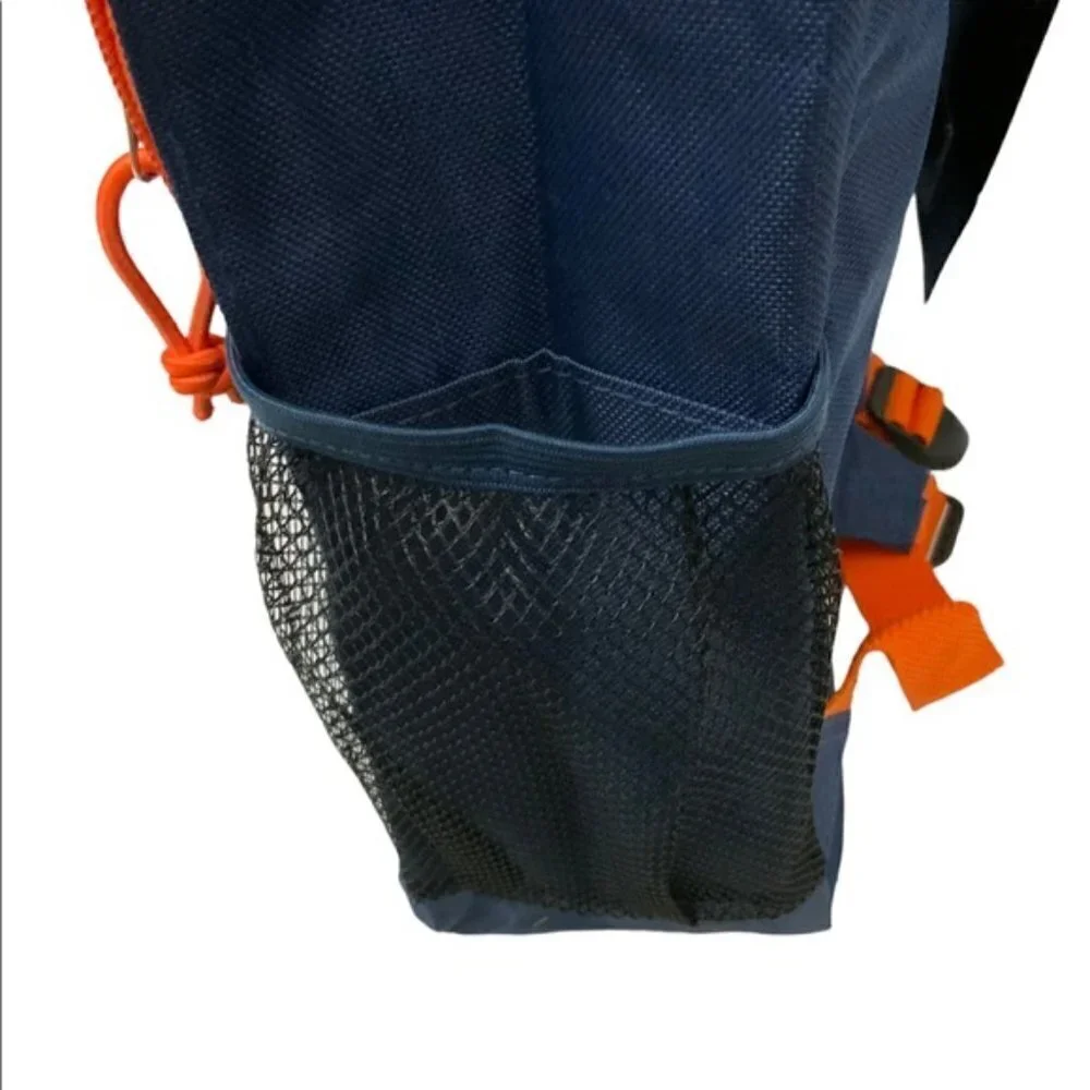 Pro Sport Backpack Day Hike School Book Bag Adjustable Padded Straps Blue Orange